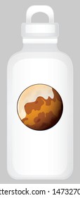 Water bottle with planet graphic  illustration