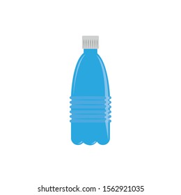 water bottle plastic flat icon blue vector illustration