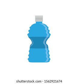 water bottle plastic flat icon blue vector illustration