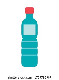 Wasserflasche aus Kunststoff einzeln auf Vektorgrafik
