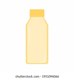 Water bottle. Plastic thermos hydro flask water. World Environment day and Earth day concept. Drinking water ecological bottle for beverages. Vector flat illustration for reusable bottle