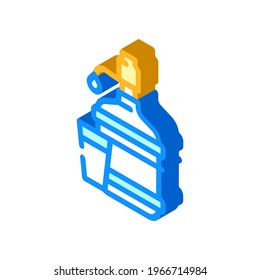 water bottle with pump isometric icon vector. water bottle with pump sign. isolated symbol illustration