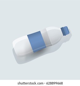 Water bottle recycle packaging icon vector