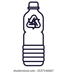 water bottle recycling eco sustainability isolated linear icon