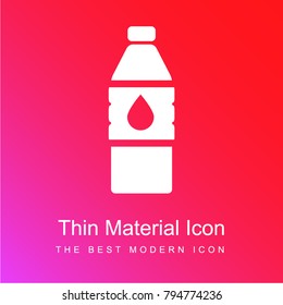 Water bottle red and pink gradient material white icon minimal design