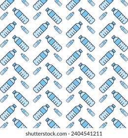 Water bottle repeating smart trendy seamless pattern colorful background