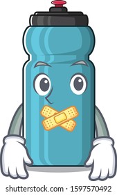 Water bottle Scroll mascot cartoon character design on silent gesture