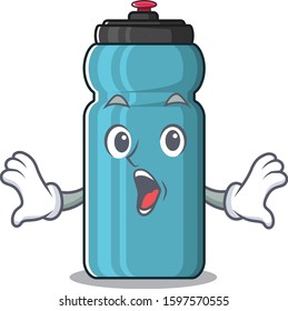 Water bottle Scroll Surprised gesture on cartoon character style