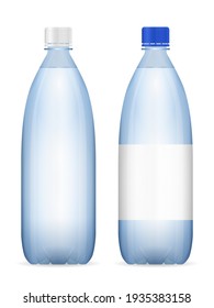 Water bottle set on a white background. Vector illustration.