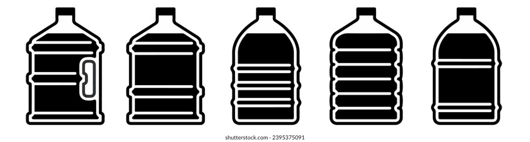 Water bottle set. Plastic bottle collection. Plastic bottle icon symbol sign. Vector illustration. Vector Graphic. EPS 10