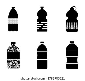 Water bottle set - vector illustration