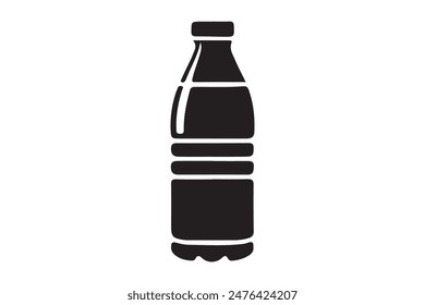 Water bottle silhouette vector isolated on a white background