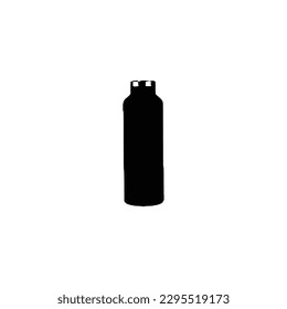 Silueta de botella de agua, Siluetas vectoriales de botellas de plástico negro.