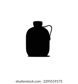 Wasserflasche Silhouette, Vektorsilhouetten aus schwarzen Plastikflaschen.