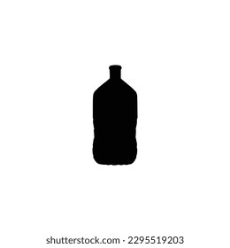 Water bottle silhouette, Vector Silhouettes of Black Plastic Bottles.
