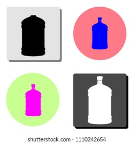 Water bottle. simple flat vector icon illustration on four different color backgrounds