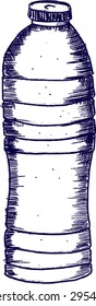 water bottle, sketch