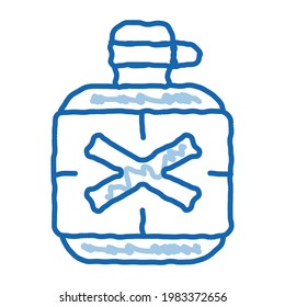 water bottle sketch icon vector. Hand drawn blue doodle line art water bottle sign. isolated symbol illustration