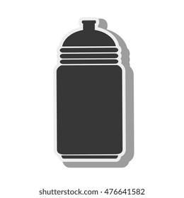 water bottle sport container drink liquid silhouette vector illustration
