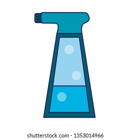 Water bottle spray cartoon isolated blue lines