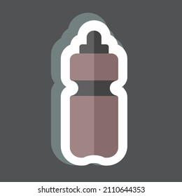 Water Bottle Sticker In Trendy Isolated On Black Background