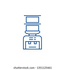Water bottle system,delivery of drinks line icon concept. Water bottle system,delivery of drinks flat  vector symbol, sign, outline illustration.