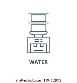 Water bottle system,delivery of drinks vector line icon, linear concept, outline sign, symbol