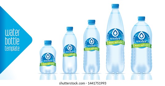 Water bottle template and ready label design