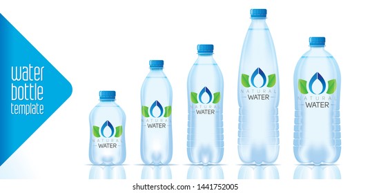 Water Bottle Template Ready Label Design Stock Vector (Royalty Free ...