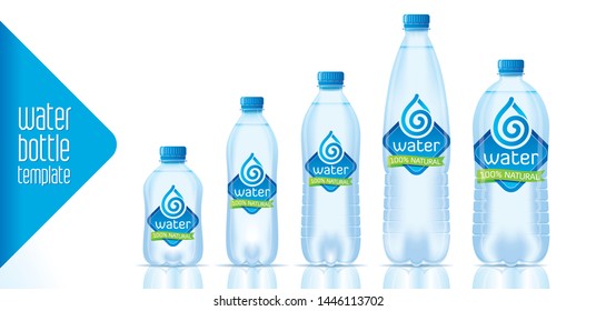 Water bottle template and ready label design
