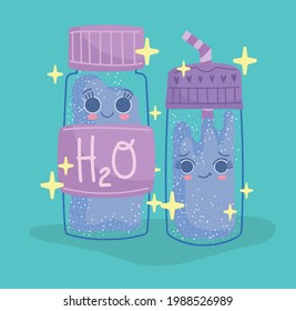 water bottle thermo cute cartoon