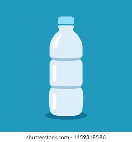 Water bottle vector cartoon on blue background