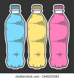 Water bottle. Vector concept in doodle and sketch style. Hand drawn illustration for printing on T-shirts, postcards. Icon and logo idea.