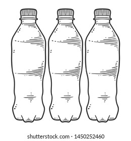 Water bottle. Vector concept in doodle and sketch style. Hand drawn illustration for printing on T-shirts, postcards. Icon and logo idea.