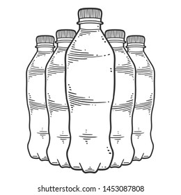 Water bottle. Vector concept in doodle and sketch style. Hand drawn illustration for printing on T-shirts, postcards. Icon and logo idea.