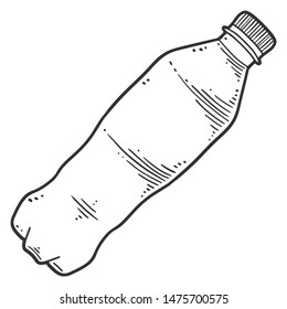 Water bottle. Vector concept in doodle and sketch style. Hand drawn illustration for printing on T-shirts, postcards. Icon and logo idea.