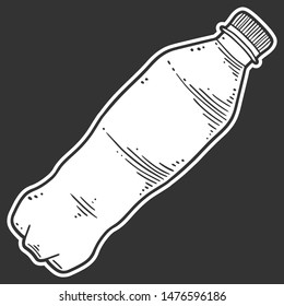 Water bottle. Vector concept in doodle and sketch style. Hand drawn illustration for printing on T-shirts, postcards. Icon and logo idea.