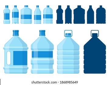 Ilustración del diseño del vector de botella de agua aislada en fondo blanco