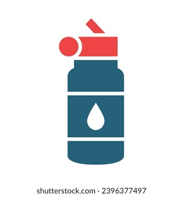 Water Bottle Vector Glyph Two Color Icons For Personal And Commercial Use.

