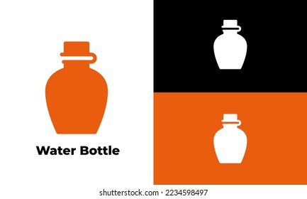 water bottle vector icon color simple design, symbol camping