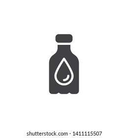 Water bottle vector icon. filled flat sign for mobile concept and web design. Bottle with water drop glyph icon. Symbol, logo illustration. Vector graphics