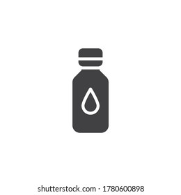 Water bottle vector icon. filled flat sign for mobile concept and web design. Bottle with water drop glyph icon. Symbol, logo illustration. Vector graphics