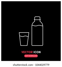 Water Bottle Vector Icon Illustration