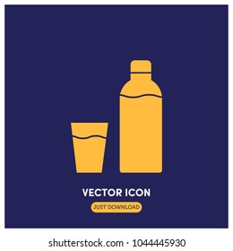 Water Bottle Vector Icon Illustration