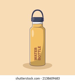 Vektorsymbol der Wasserflasche - Illustration. Wasserbehälter für Sport Flachbildfernseher geeignet für Web-Landing-Page, Banner, Flyer, Aufkleber, Bildschirmhintergrund, Hintergrund
