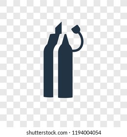 Water bottle vector icon isolated on transparent background, Water bottle transparency logo concept