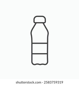 Water bottle vector icon isolated in black line