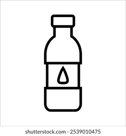 Plantilla de la línea del icono del Vector de la botella de agua