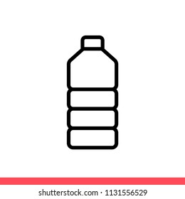 Water bottle vector icon. Simple, flat design for web or mobile app