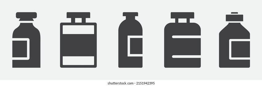 Water bottle vector icons on white background